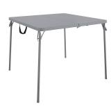 COSCO XL 38.5" Fold-in-Half Card Table w/ Handle, Gray, Indoor & Outdoor, Wheelchair Accessible