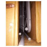 Flash Furniture Sutton 3-Piece Space-Saver Bistro Set with Black Glass Top Table and Black Vinyl Padded Chairs