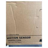 NINESTARS Automatic Touchless Infrared Motion Sensor Trash Can with Stainless Steel Base & Oval, Silver/Black Lid, 21 Gal