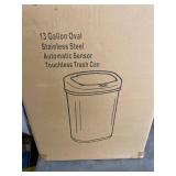 13 Gallon Oval Stainless Steel Automatic Sensor Touchless Trash Can