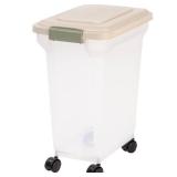 IRIS 28 Quart Airtight Pet Food Container, Almond
