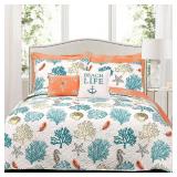 Coastal Reef 3-Pc King Quilt Set