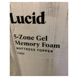 Lucid 5 Zone Gel Memory Foam Mattress Topper 3â Queen