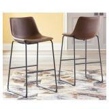 Signature Design by Ashley Centiar Tall Barstool Set of 2 Brown