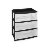 Homz 3 Drawer Wide Cart with Casters/Wheels, Set of 1