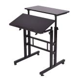 Mind Reader - 2 Tier Sit and Stand Desk - Black