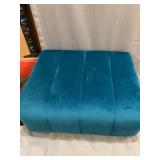 Fujian Kingwell Furniture Blue Velvet Foot Stool Gold Legs