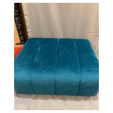 Fujian Kingwell Furniture Blue Velvet Foot Stool Gold Legs