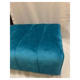 Fujian Kingwell Furniture Blue Velvet Foot Stool Gold Legs