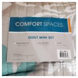 Comfort Spaces Enya 3 Piece Reversible Coverlet Set, Full/Queen, Aqua