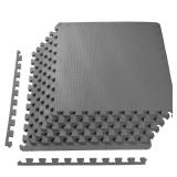 BalanceFrom 1" EXTRA Thick Puzzle Exercise Mat with EVA Foam Interlocking Tiles for MMA, Exercise, Gymnastics and Home Gym Protective Flooring, 24 Square Feet