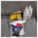 LOT OF MASKS AND SANATIZER