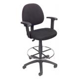 Boss Office Products Ergonomic Works Drafting Chair with Adjustable Arms in Black, 250