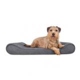 FurHaven Pet Dog Bed Orthopedic Microvelvet Luxe Lounger Pet Bed for Dogs & Cats, Gray, Large