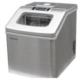 Frigidaire - 13.3" 40-Lb. Freestanding Icemaker - Stainless Steel