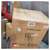 Nathan James Harper 2-Drawer Mid-Century Side Table, Black/Brown