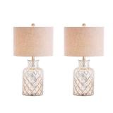 Jonathan Y Alvord Led Table Lamp crome and tan shade 1only