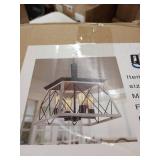 q and s oak and orb light fixture