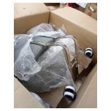 grey and crome saddle stool office