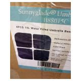 sunnyglade umbrella base 4pc 15l water filled with u lock