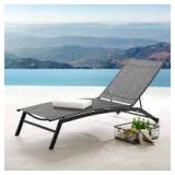 Corvus Antonio Outdoor Contemporary Sling-Fabric Adjustable Chaise Lounge 1only gray