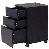 homcom 3 drawer filing cabinet black