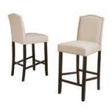 Logan 30in fabric backed bar stool set of 2 ivory