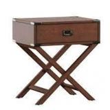 Kenton X Base Wood Accent Campaign Table by iNSPIRE Q Bold - Side Table- Retail:$143.94