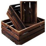 brown wood crates set of 3