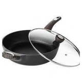 sensarte non stick deep frying pan black
