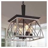 q and s oak and orb light fixture