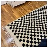 thank you black and white Checker rug 8x8ft