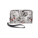 Disney Parks Mickey and Minnie Newsprint Wallet Wristlet