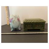 Egg shaped vase/Ceramic trinket box