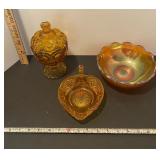 Amber carnival glass