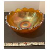 Amber carnival glass