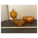 Amber carnival glass