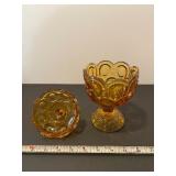 Amber carnival glass