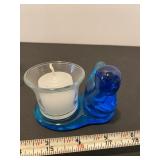 Perfume holder/Blue glass bird/Wall art