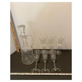 Decanter/6 glasses