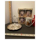 Candy dish-Norman Rockwell coffee cups,4 in package 1 extra-green vase