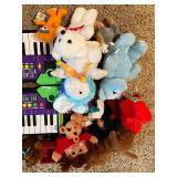 Stuffed animals and Kawasaki mini Keyboard