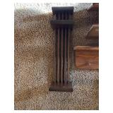 Wood decor, hand made book stand, shelf, mirror.