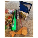 Kids toys, VHS movies, Dry erase board, Wooden rocking horse