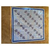 40x40 blue quilted throw