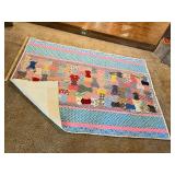 56x78 blue trimmed quilt