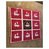 48x48 square red duck quilted throw