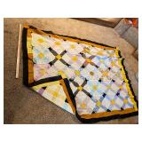 64x76 yellow and black quilt top only