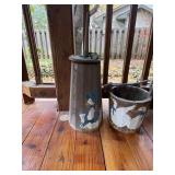 Wooden goose butter urn and bucket