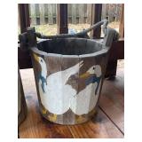 Wooden goose butter urn and bucket